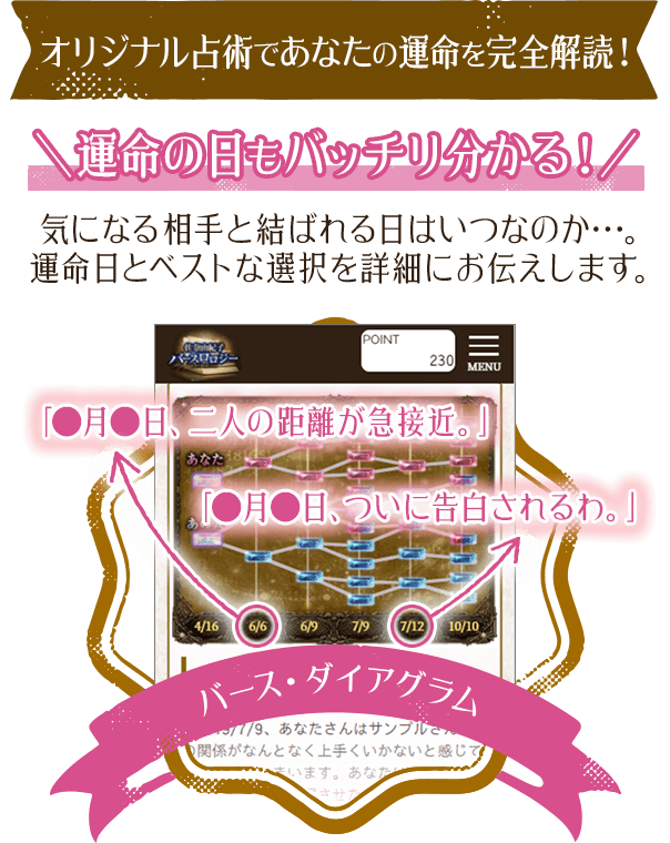 【運命の日もバッチリ分かる！】気になる相手と結ばれる日はいつなのか…。運命日とベストな選択を詳細にお伝えします。【バース・ダイアグラム】